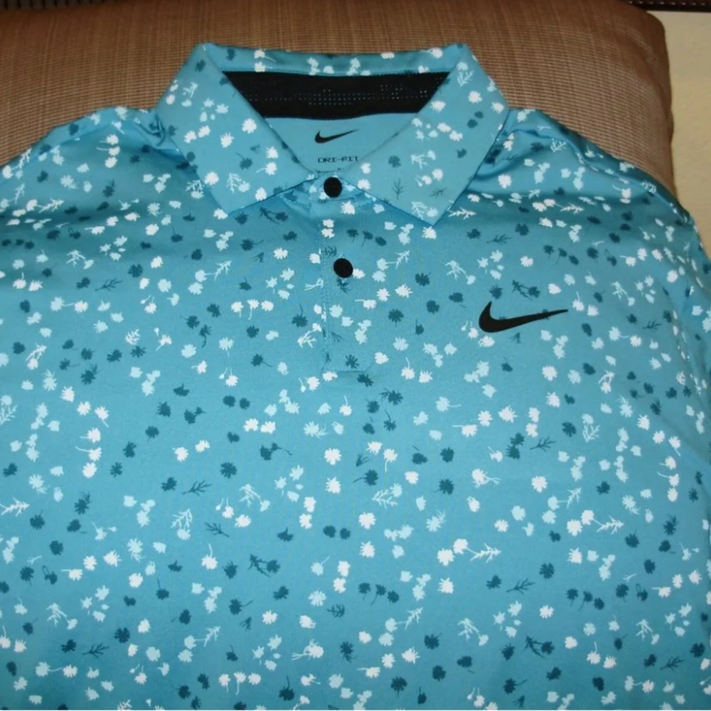 Nike Dri-Fit Tour Floral Print Polo Golf Shirt